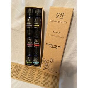 Radha Beauty Top 6 Essential Oils Aromatherapy Set  Each Size 0.33 Oz / 10ml